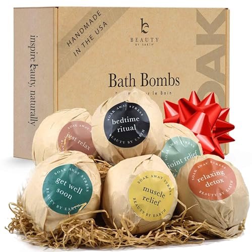 Bath Bomb Gift Set – USA Made with Natural & Organic Ingredients, Christmas Gifts for Women & Stocking Stuffers, Spa Gifts & Birthday Gifts for Women and Mom, Bath Bombs for Women & Kids Gift Ideas