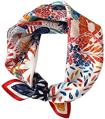 MEISEE 100% Mulberry Silk Scarfs Small Square Scarf 21″ x 21″ Neck Scarf Breathable Lightweight for Women Gift Packed