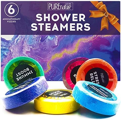 Aromatherapy Shower Steamers Set – Six Uplifting, Relaxing Scents for Stress Relief – Perfect Self Care, Spa Experience for Women and Men – Ideal for Christmas Stocking Stuffers and Relaxation Gifts