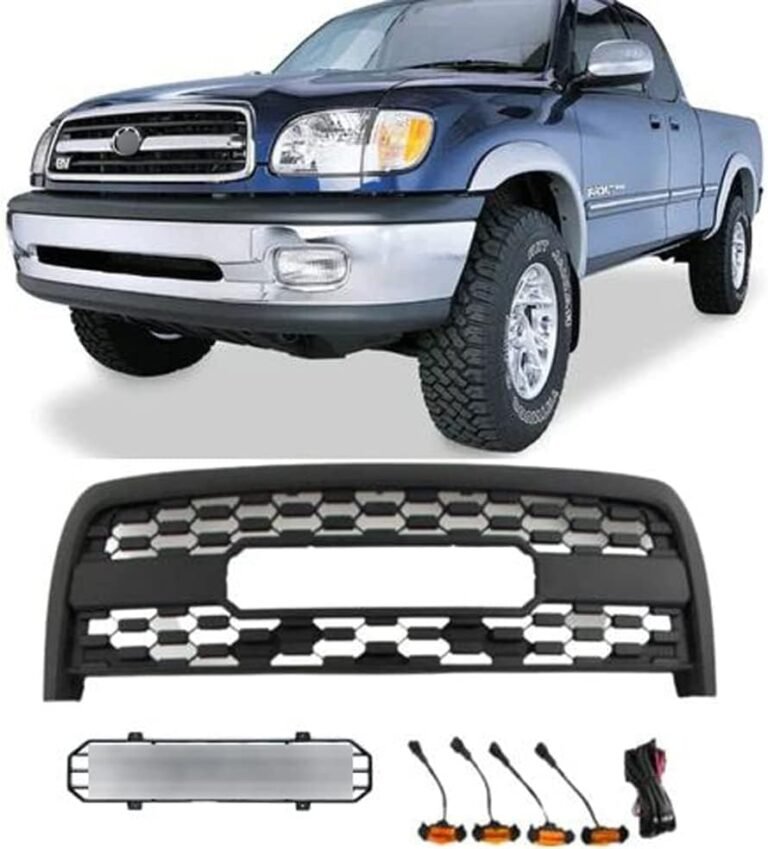 ACUNTCTO Grille Compatible with 2003 2004 2005 2006 Tundra Grill, Replacement Front TRD Pro Grill with Led Lights (Matte Black)
