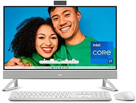 Dell Inspiron 7720 All in One Desktop – 27-inch FHD Touchscreen Display, Intel Core i7-1355U, 32GB RAM, 512GB SSD + 1TB HDD, NVIDIA GeForce MX550 GDDR6, Windows 11 Pro, Services Included – White