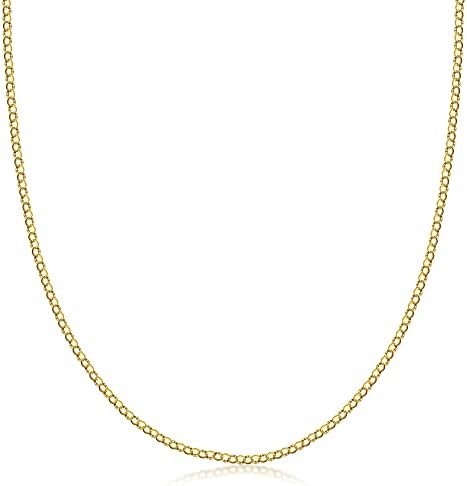 PORI JEWELERS 10K Yellow Gold 2.0MM Round Rolo Link Chain Necklace – Made in Italy