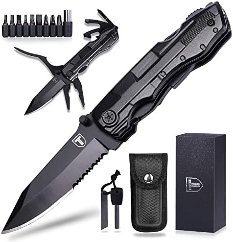 TRSCIND Pocket Knife Multitool, Gifts for Men Him Dad Husband, Christmas Stocking Stuffers Anniversary Birthday Gifts Idea for Men, Cool Gadgets for Outdoor Survival Fishing, Camping Accessories