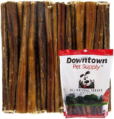 Downtown Pet Supply Thin Junior Bully Sticks (6″ – 3 LBs) – Bully Sticks for Small Dogs and Puppies- Single Ingredient Long Lasting Dog Dental Treats – Alternative to Chew Bones