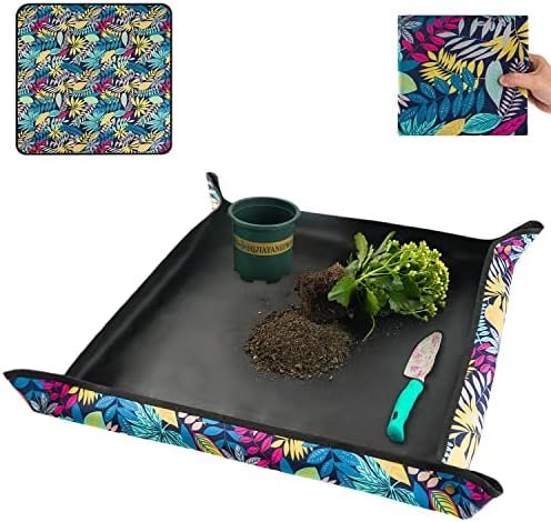 Waterproof Potting Mat for Indoor Plant Transplanting and Dirt Control, Gardening Gifts for Women, Birthday Gifts for Plant Lovers, Thick Foldable Repotting Mat Succulent Gardening Mat 29.5″x29.5″